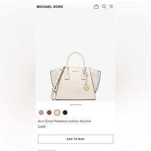 Michael Kors Avril Small Pebbled Leather Crossbody Satchel